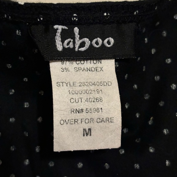 Taboo Black Dress With Polka Dot Bodice. Cocktail/Party Dress with Ultra Chic M - Picture 4 of 9